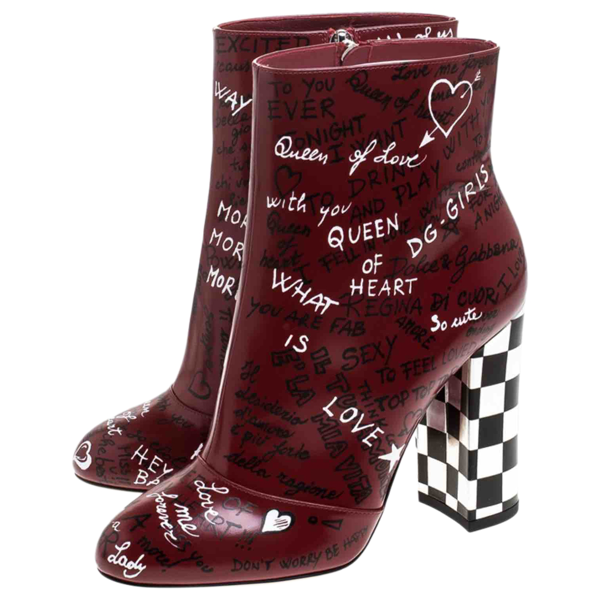 burgundy patent leather ankle boots