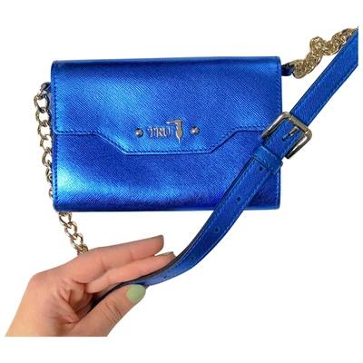 Pre-owned Trussardi Leather Crossbody Bag In Blue