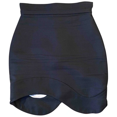 Pre-owned Antonio Berardi Silk Mini Skirt In Black