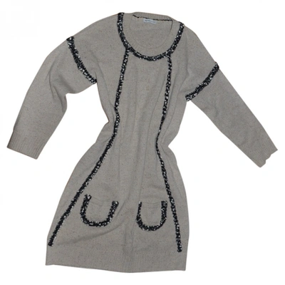 Pre-owned See By Chloé Wool Mid-length Dress In Beige