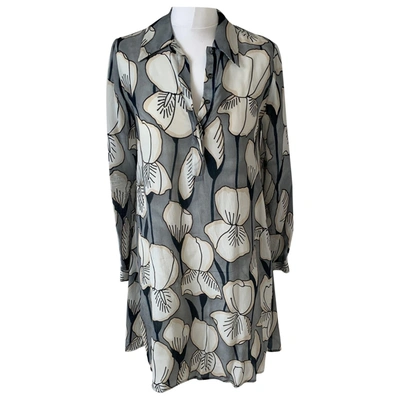 Pre-owned Ottod'ame Silk Mid-length Dress In Grey