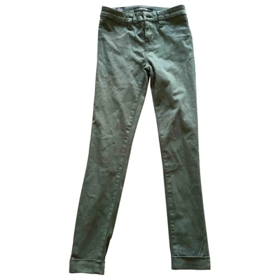 Pre-owned J Brand Slim Trousers In Green