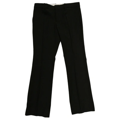 Pre-owned Gucci Wool Straight Trousers In Black
