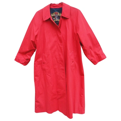 Pre-owned Burberry Trench Coat In Red