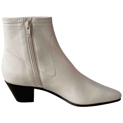 Pre-owned Maje Spring Summer 2020 White Leather Ankle Boots