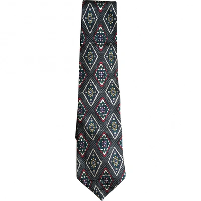 Pre-owned Oscar De La Renta Silk Tie In Grey