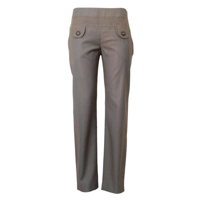 Pre-owned Kenzo Wool Trousers In Grey