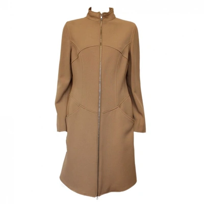 Pre-owned Moschino Wool Coat In Beige