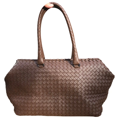 Pre-owned Bottega Veneta Leather Handbag In Brown