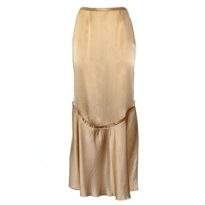 Pre-owned Moschino Silk Skirt In Gold