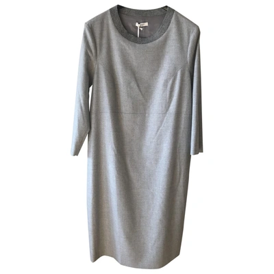 Pre-owned Peserico Wool Mid-length Dress In Grey