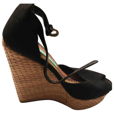 Pre-owned Minkpink Black Suede Espadrilles