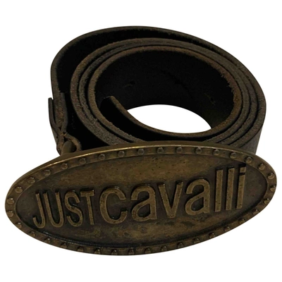 Pre-owned Just Cavalli Leather Belt In Black