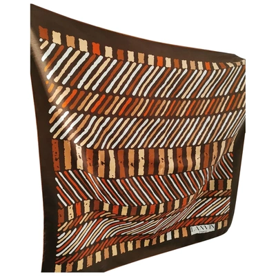 Pre-owned Lanvin Silk Scarf In Brown