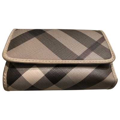 Pre-owned Burberry Leather Wallet In Beige
