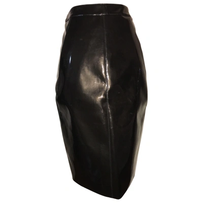 Pre-owned Gareth Pugh Patent Leather Mid-length Skirt In Black