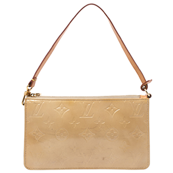 Pre-Owned Louis Vuitton Lexington Beige Patent Leather Clutch Bag | ModeSens