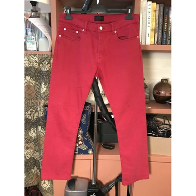 Pre-owned Loewe Red Cotton Jeans