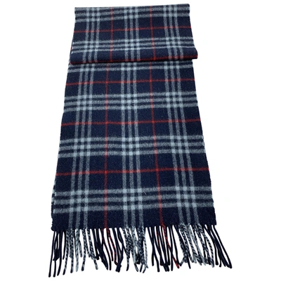 Pre-owned Burberry Wool Scarf In Blue