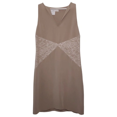 Pre-owned Kiton Silk Mid-length Dress In Beige