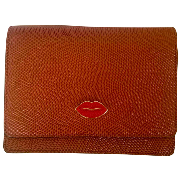 camel leather clutch