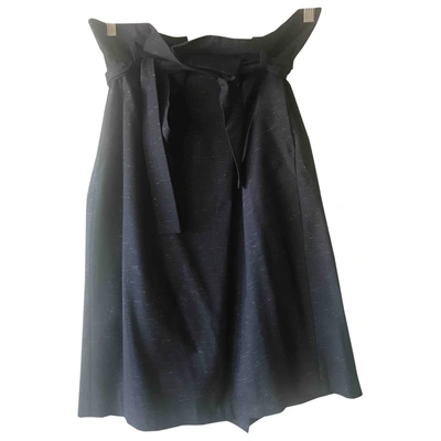 Pre-owned Peserico Wool Mid-length Skirt In Blue