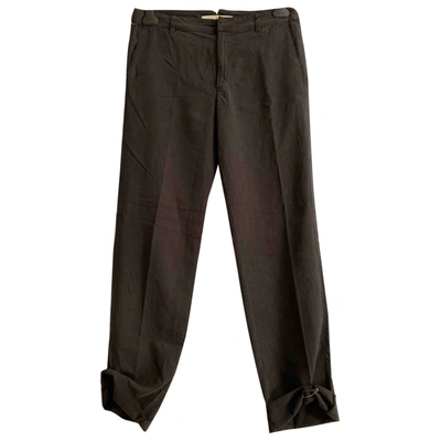 Pre-owned Golden Goose Silk Large Trousers In Black