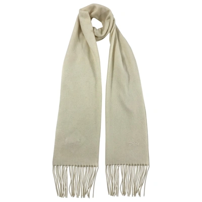 Pre-owned Chloé Cashmere Scarf In Beige