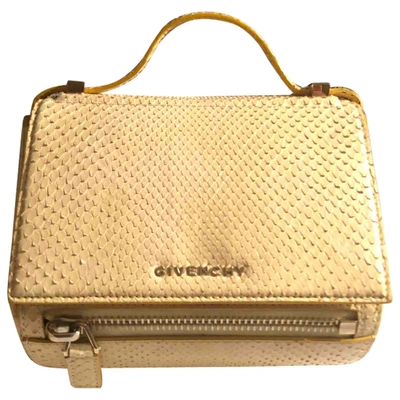 Pre-owned Givenchy Pandora Box Yellow Python Handbag