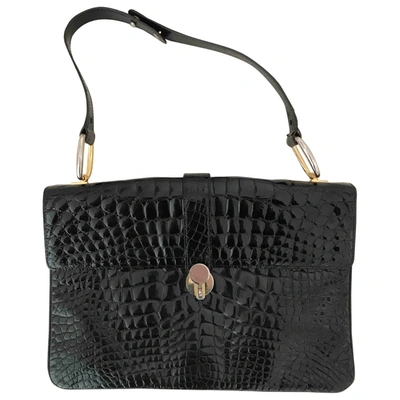 Pre-owned Gucci Black Crocodile Handbag