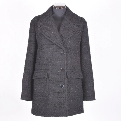 Pre-owned Pinko Wool Coat In Black