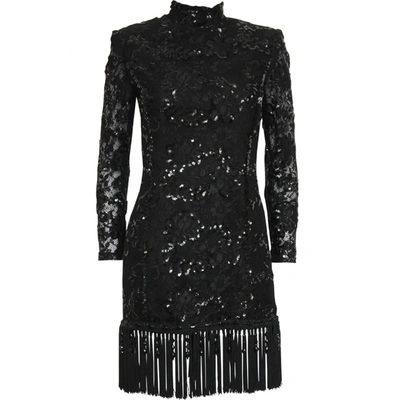 Pre-owned Emanuel Ungaro Lace Mini Dress In Black