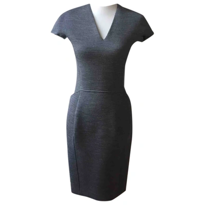 Pre-owned Saint Laurent Wool Mid-length Dress In Grey