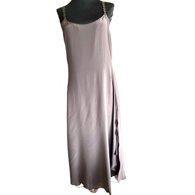 Pre-owned Emporio Armani Silk Maxi Dress In Brown