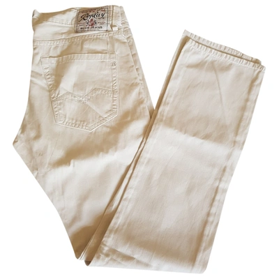 Pre-owned Replay Straight Jeans In White