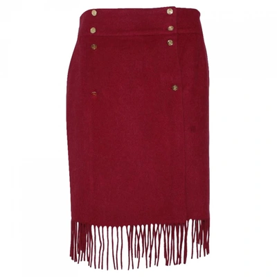Pre-owned Chanel Wool Skirt In Red