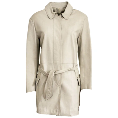 Pre-owned Ter Et Bantine Leather Coat In White