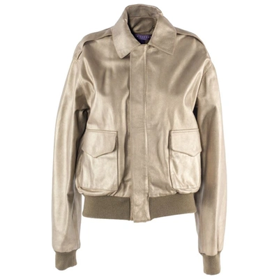 Pre-owned Ralph Lauren Leather Jacket In Beige
