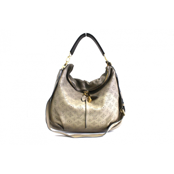 Pre-Owned Louis Vuitton Mahina Grey Leather Handbag | ModeSens