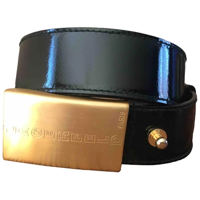 Pre-owned Karl Lagerfeld Patent Leather Belt In Black