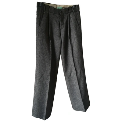 Pre-owned Hoss Intropia Wool Large Trousers In Brown