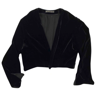 Pre-owned Plein Sud Velvet Short Waistcoat In Black