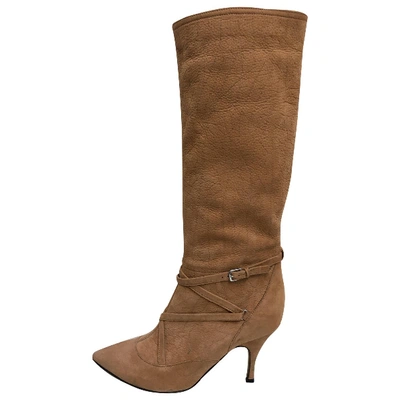 Pre-owned Nina Ricci Leather Boots In Camel