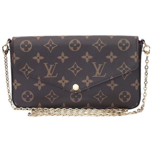 Pre-Owned Louis Vuitton FÉlicie Brown Cloth Clutch Bag | ModeSens
