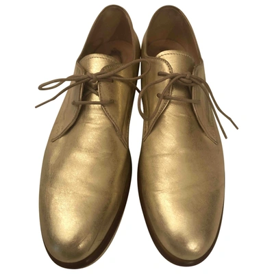 Pre-owned Tod's Leather Lace Ups In Gold