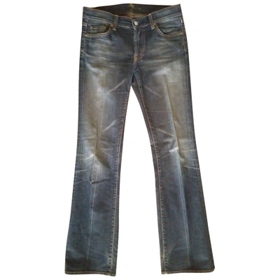 Pre-owned 7 For All Mankind Straight Pants In Blue
