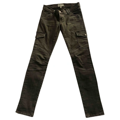 Pre-owned Current Elliott Khaki Cotton - Elasthane Jeans
