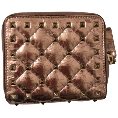 Pre-owned Valentino Garavani Leather Wallet In Pink