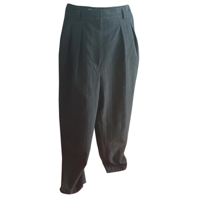 Pre-owned Gerard Darel Wool Carot Trousers In Grey