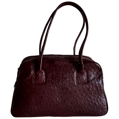 Pre-owned Orciani Leather Handbag In Burgundy